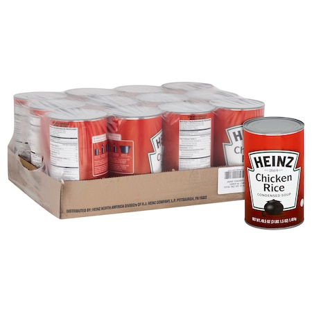 Heinz Chicken Rice Soup 49.25 oz. Can, PK12 -  10013000432402